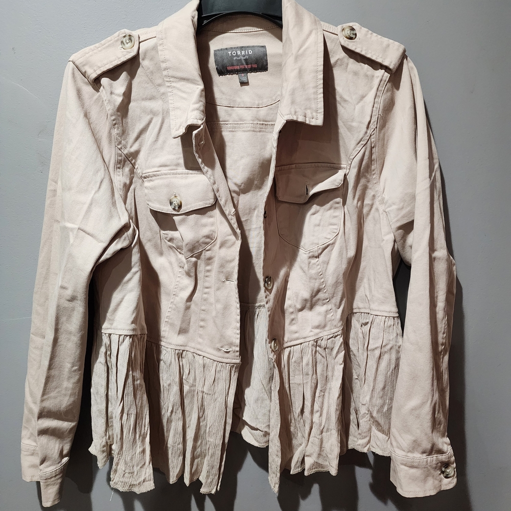 Torrid 0 Light Tan Utility Jacket